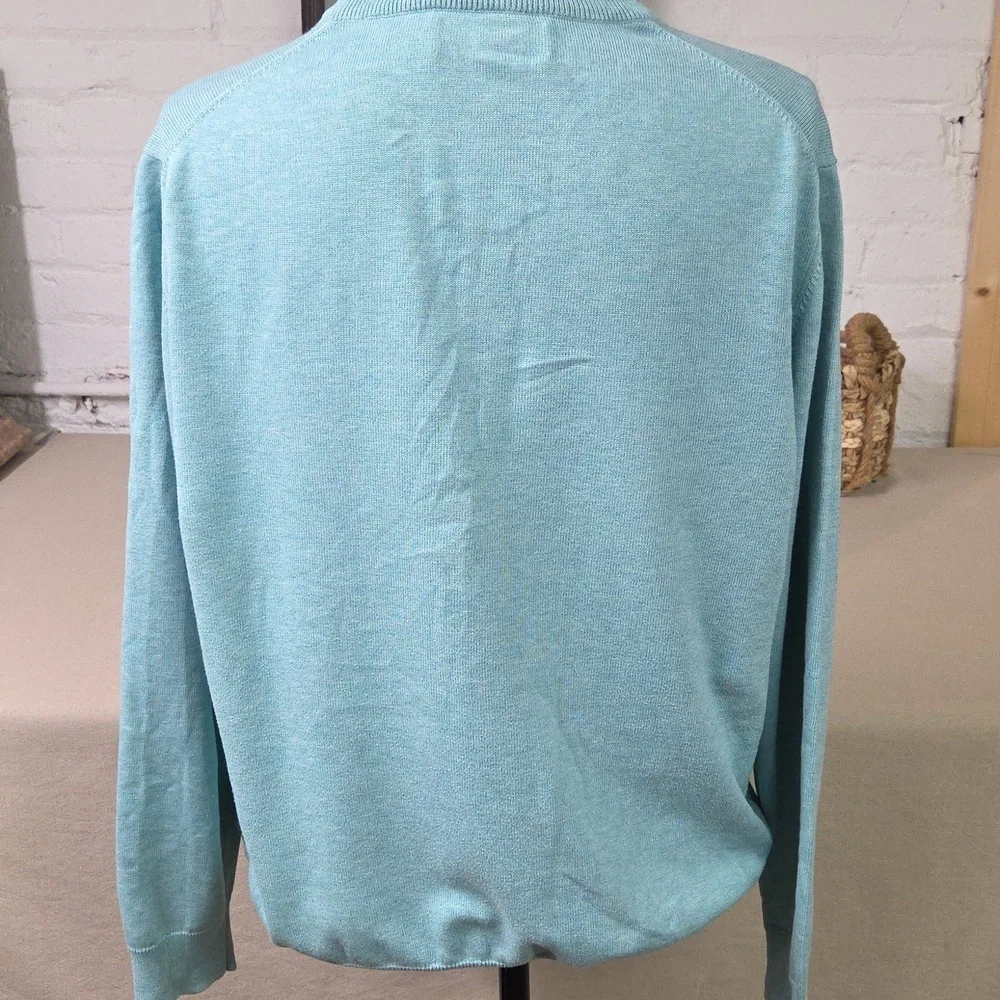 Vineyard Vines Men's Aqua Zip-Up Sweater